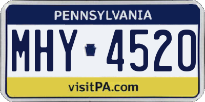PA license plate MHY4520