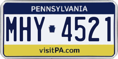 PA license plate MHY4521