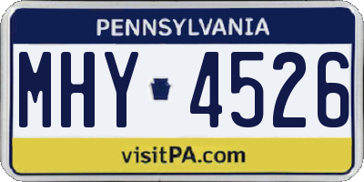 PA license plate MHY4526