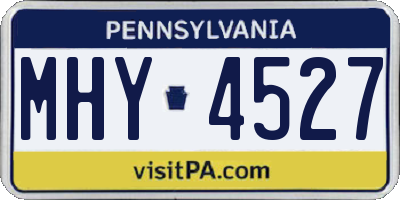 PA license plate MHY4527