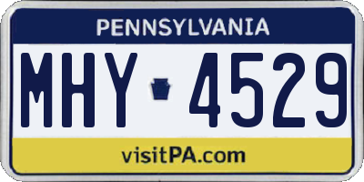 PA license plate MHY4529