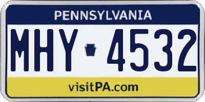 PA license plate MHY4532