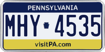 PA license plate MHY4535