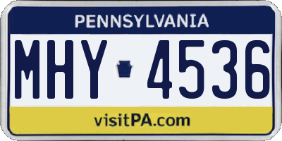 PA license plate MHY4536
