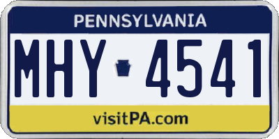 PA license plate MHY4541