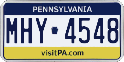 PA license plate MHY4548