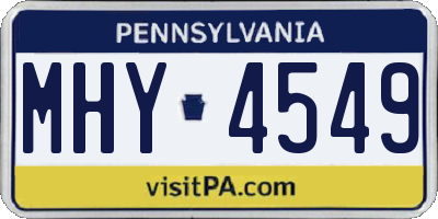 PA license plate MHY4549