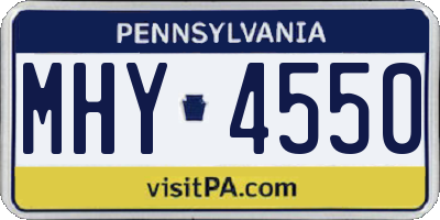 PA license plate MHY4550