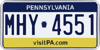 PA license plate MHY4551