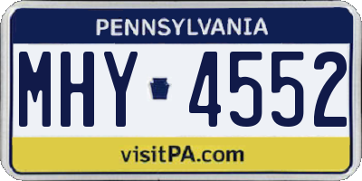 PA license plate MHY4552