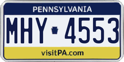 PA license plate MHY4553