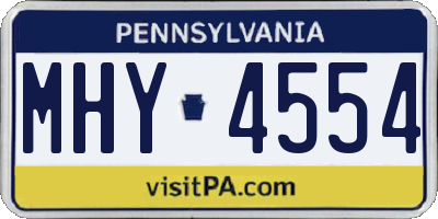 PA license plate MHY4554