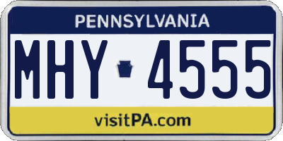 PA license plate MHY4555