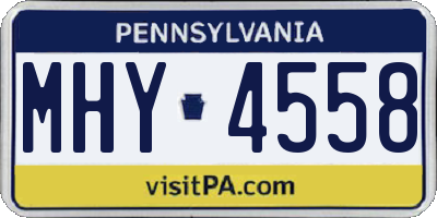 PA license plate MHY4558