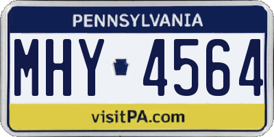 PA license plate MHY4564