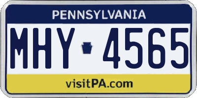PA license plate MHY4565