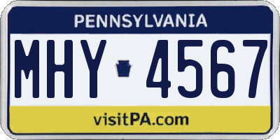 PA license plate MHY4567