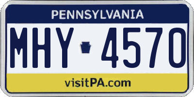 PA license plate MHY4570