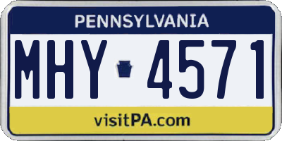 PA license plate MHY4571