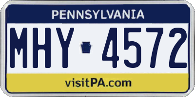 PA license plate MHY4572