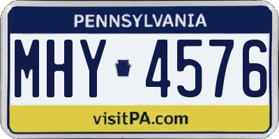 PA license plate MHY4576