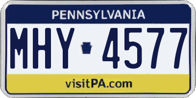 PA license plate MHY4577