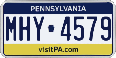 PA license plate MHY4579