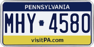 PA license plate MHY4580