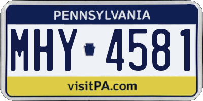 PA license plate MHY4581