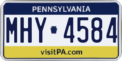PA license plate MHY4584