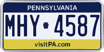PA license plate MHY4587