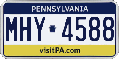PA license plate MHY4588