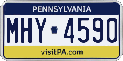 PA license plate MHY4590