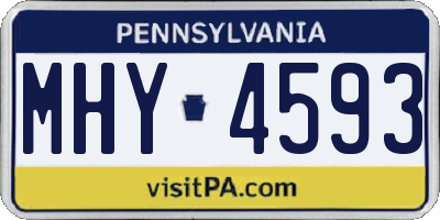PA license plate MHY4593