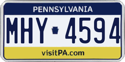 PA license plate MHY4594