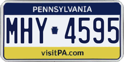 PA license plate MHY4595