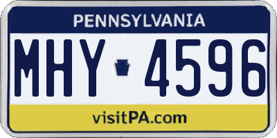 PA license plate MHY4596