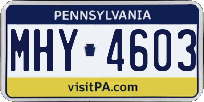 PA license plate MHY4603