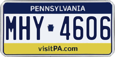 PA license plate MHY4606