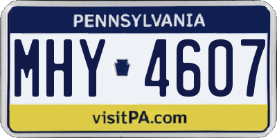 PA license plate MHY4607