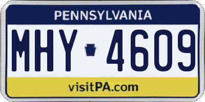 PA license plate MHY4609