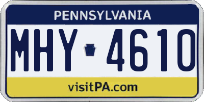 PA license plate MHY4610