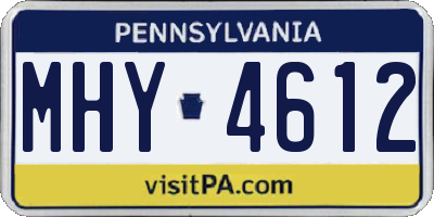 PA license plate MHY4612