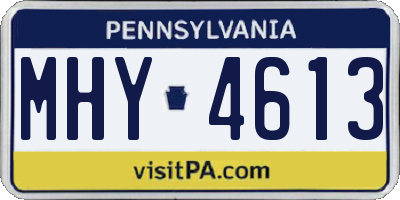 PA license plate MHY4613