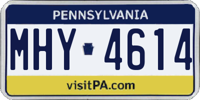 PA license plate MHY4614