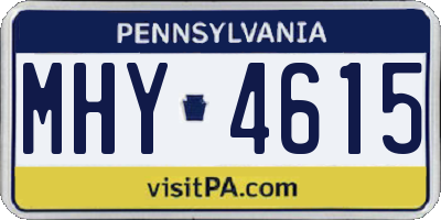 PA license plate MHY4615