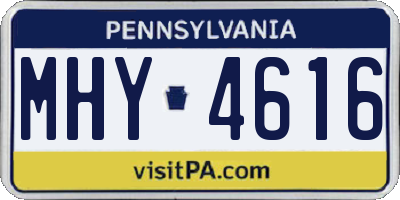 PA license plate MHY4616