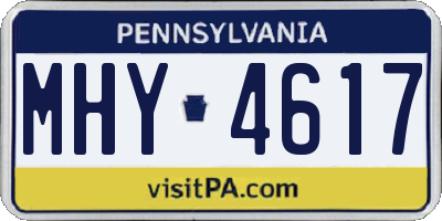 PA license plate MHY4617