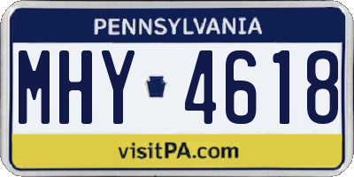 PA license plate MHY4618