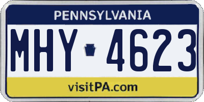 PA license plate MHY4623